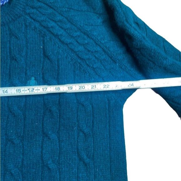 80s Vintage Salty Dog Gant Green Wool Cable Knot Crew Neck Pullover Sweater XL - Picture 3 of 6